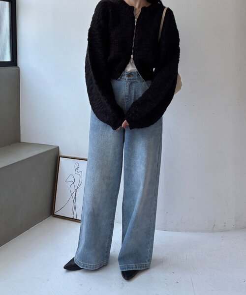 gemeil（ジェムイル）の「【LE'MAGE×gemeilコラボ】スラブカーディガン(MO-320)（ニット/セーター・レディース・ブラウン/ブラック/オフホワイト・FREE）」の22枚目の写真