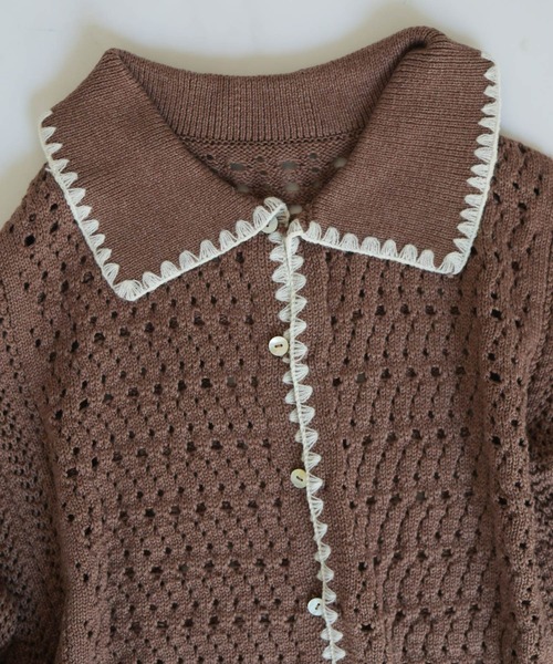 Crisp（クリスプ）の「ステッチアクセントニットカーディガン（カーディガン/ボレロ・レディース・ブラウン/アイボリー・FREE）」の16枚目の写真