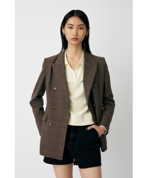 MOUSSY（マウジー）の「PLAID FIT ジャケット（テーラードジャケット・レディース・チャコールグレー/ブラウン・FREE）」の13枚目の写真