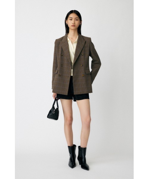 MOUSSY（マウジー）の「PLAID FIT ジャケット（テーラードジャケット・レディース・チャコールグレー/ブラウン・FREE）」の14枚目の写真