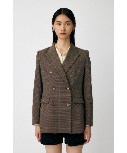 MOUSSY（マウジー）の「PLAID FIT ジャケット（テーラードジャケット・レディース・チャコールグレー/ブラウン・FREE）」の16枚目の写真
