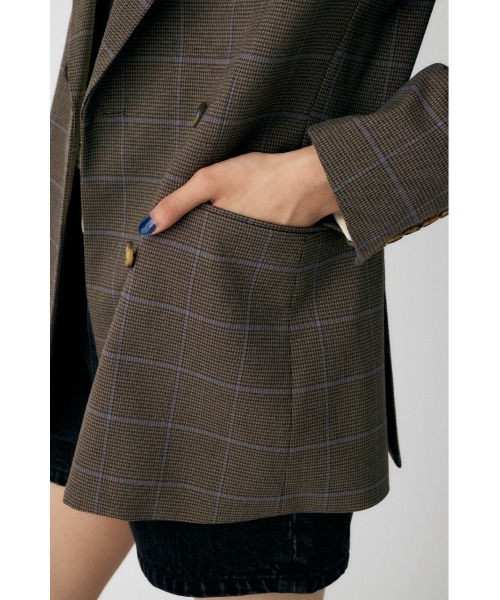 MOUSSY（マウジー）の「PLAID FIT ジャケット（テーラードジャケット・レディース・チャコールグレー/ブラウン・FREE）」の22枚目の写真