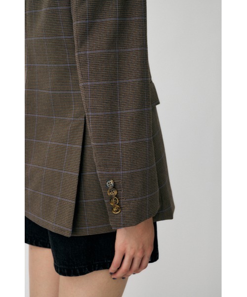 MOUSSY（マウジー）の「PLAID FIT ジャケット（テーラードジャケット・レディース・チャコールグレー/ブラウン・FREE）」の3枚目の写真