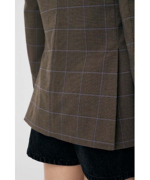 MOUSSY（マウジー）の「PLAID FIT ジャケット（テーラードジャケット・レディース・チャコールグレー/ブラウン・FREE）」の4枚目の写真