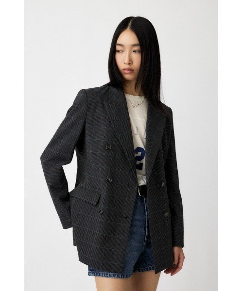 MOUSSY（マウジー）の「PLAID FIT ジャケット（テーラードジャケット・レディース・チャコールグレー/ブラウン・FREE）」の10枚目の写真