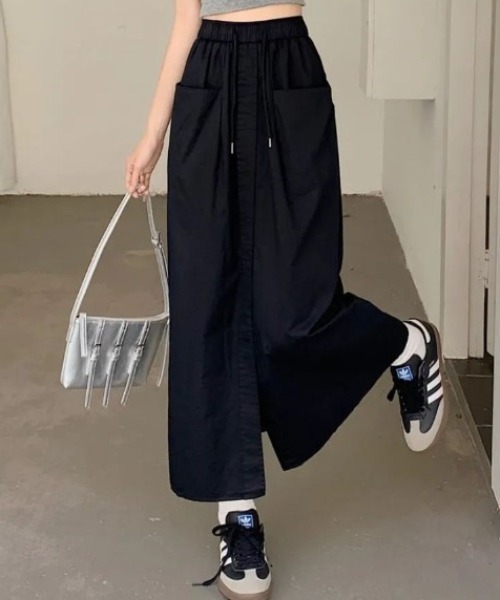 cammie(キャミー)の「ポケット付きフロントスリットスカート(スカート・レディース・ベージュ/カーキ/ブラック・L/M)」の7枚目の写真