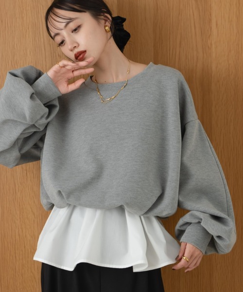 【新品】hinari ボンディングショートスウェット グレー ボンディングショートスウェット（スウェット）｜hinari（ヒナリ）の