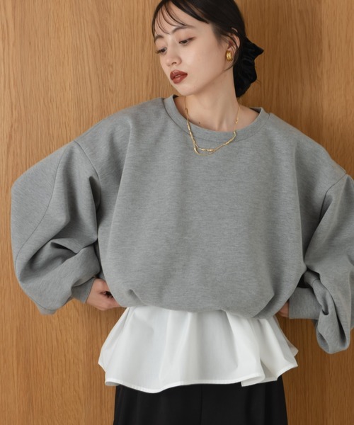 【新品】hinari ボンディングショートスウェット グレー ボンディングショートスウェット（スウェット）｜hinari（ヒナリ）の