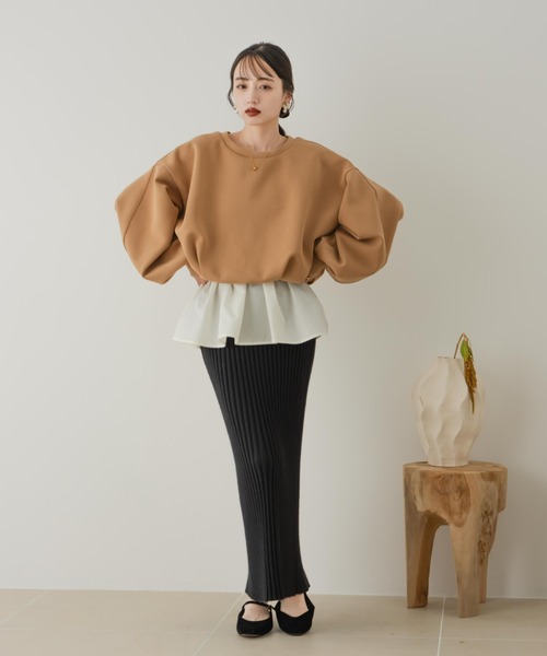 hinari ボンディングショートスウェット　キャメル　タグ付き　新品未開封 ボンディングショートスウェット（スウェット）｜hinari（ヒナリ）の