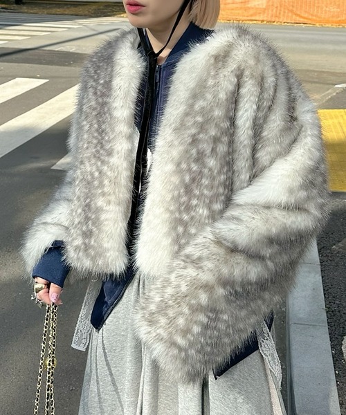 ふわっふわの鹿柄ブルゾン（ブルゾン）｜Alley Tokyo（アリー