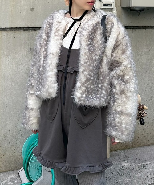 ケトさん専用　アリカッツ　ひつじ柄ウールブルゾン ふわっふわの鹿柄ブルゾン（ブルゾン）｜Alley Tokyo（アリー