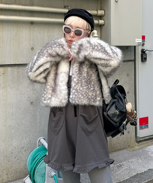 ふわっふわの鹿柄ブルゾン（ブルゾン）｜Alley Tokyo（アリー