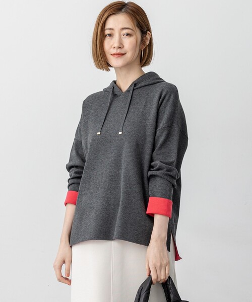 セール】【洗える】ダブルフェイスニット パーカー（パーカー）｜23区