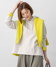 【洗える】ダブルフェイスニット パーカー