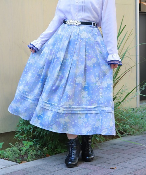 金木犀柄タックスカート（スカート）｜axes femme（アクシーズ