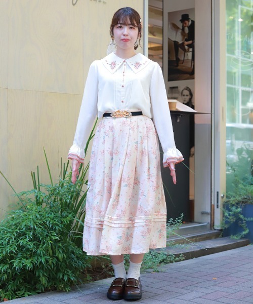 金木犀柄タックスカート（スカート）｜axes femme（アクシーズ