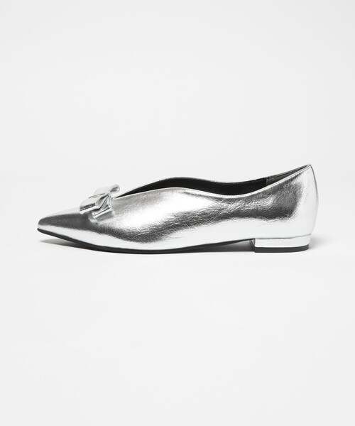 BEAUTY&YOUTH UNITED ARROWS（ビューティーアンドユースユナイテッドアローズ）の「メタリック リボン Vカット フラットシューズ（パンプス・レディース・シルバー・36/36h/37/37h）」の6枚目の写真