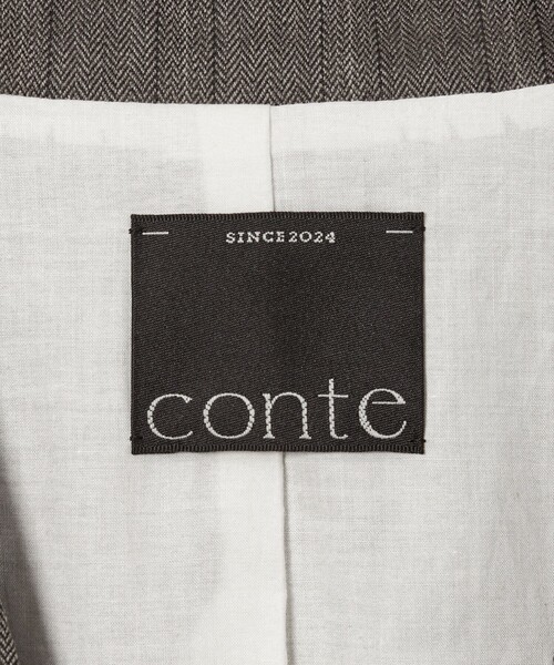 conte（コンテ）の「＜conte＞ストライプ ヘリンボーン ノーカラー