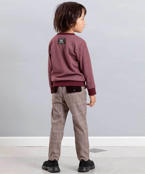 BeBe(ベベ)の「トレインプリントメランジトレーナー(スウェット・キッズ・ボルドー/ネイビー・120cm/140cm/130cm/150cm)」の6枚目の写真