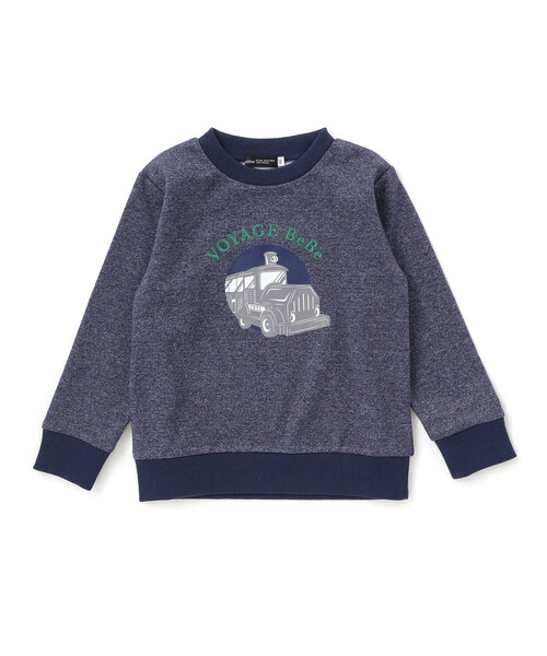 BeBe(ベベ)の「トレインプリントメランジトレーナー(スウェット・キッズ・ボルドー/ネイビー・120cm/140cm/130cm/150cm)」の12枚目の写真