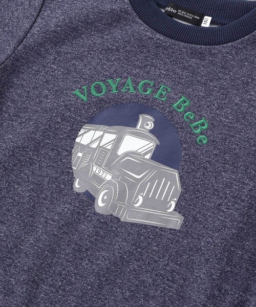 BeBe(ベベ)の「トレインプリントメランジトレーナー(スウェット・キッズ・ボルドー/ネイビー・120cm/140cm/130cm/150cm)」の15枚目の写真