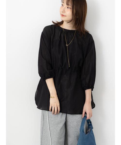 Te chichi TERRASSE(テチチテラス)の「前後2WAYドロストチュニック(シャツ/ブラウス・レディース・オフホワイト/チャコールグレー/ブラウン・F)」の9枚目の写真