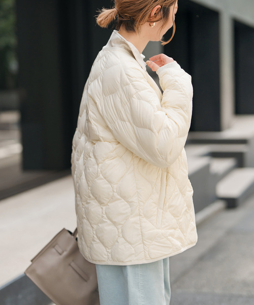 Spick & Span（スピックアンドスパン）の「TAION / タイオン *Spick別注キルティングブルゾン（ダウンジャケット/コート・レディース・ベージュ/ホワイト/キャメル/ブラック・FREE）」の12枚目の写真