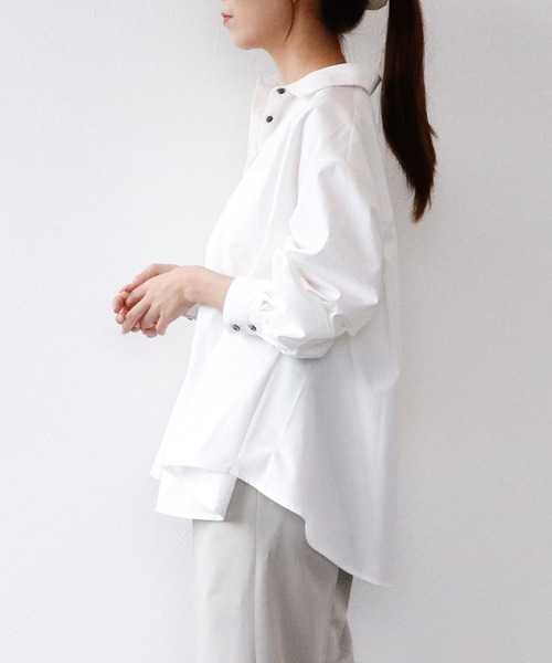 Sirin(シリン)の「バックボタンオーバーシャツ(シャツ/ブラウス・レディース・オフホワイト/ブルー/ブルー系その他・FREE)」の20枚目の写真