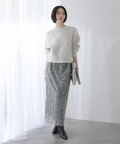 La TOTALITE（ラトータリテ）の「《WEB限定》マキシレースタイトスカート（スカート・レディース・ブラック/パープル・38/36）」の8枚目の写真