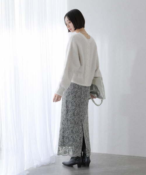 La TOTALITE（ラトータリテ）の「《WEB限定》マキシレースタイトスカート（スカート・レディース・ブラック/パープル・38/36）」の10枚目の写真