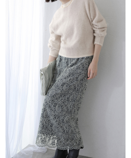 La TOTALITE（ラトータリテ）の「《WEB限定》マキシレースタイトスカート（スカート・レディース・ブラック/パープル・38/36）」の12枚目の写真