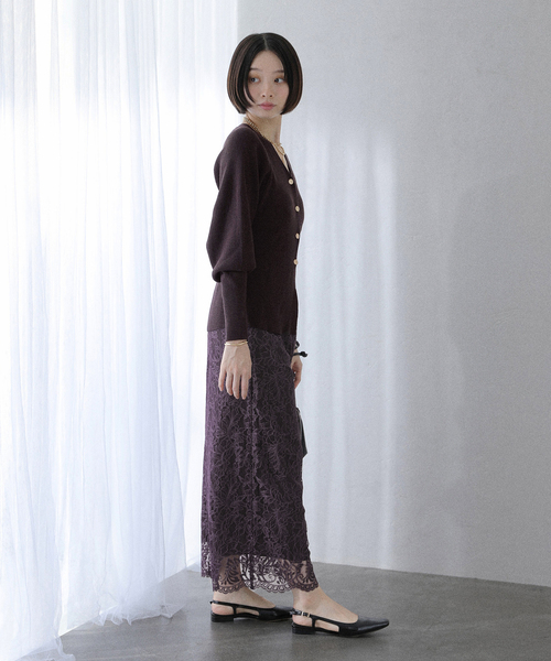 La TOTALITE（ラトータリテ）の「《WEB限定》マキシレースタイトスカート（スカート・レディース・ブラック/パープル・38/36）」の15枚目の写真