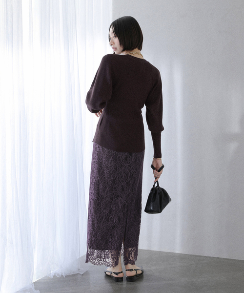 La TOTALITE（ラトータリテ）の「《WEB限定》マキシレースタイトスカート（スカート・レディース・ブラック/パープル・38/36）」の16枚目の写真