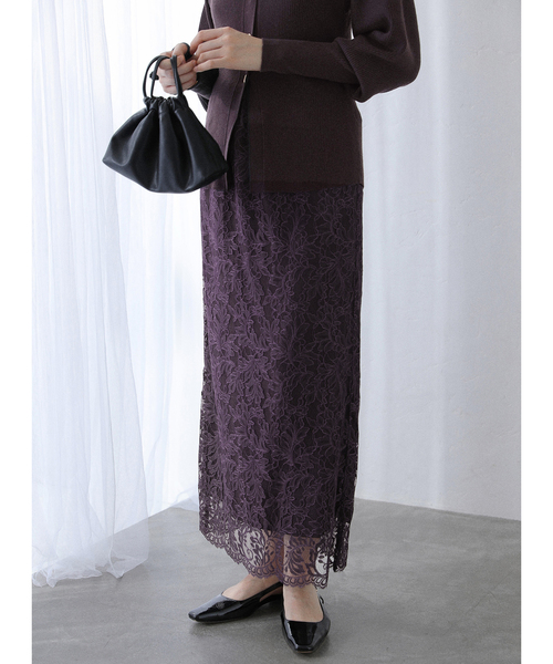 La TOTALITE（ラトータリテ）の「《WEB限定》マキシレースタイトスカート（スカート・レディース・ブラック/パープル・38/36）」の17枚目の写真