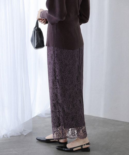 La TOTALITE（ラトータリテ）の「《WEB限定》マキシレースタイトスカート（スカート・レディース・ブラック/パープル・38/36）」の18枚目の写真