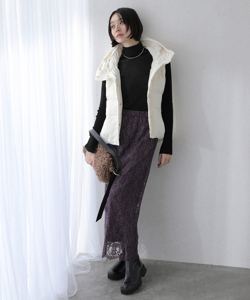 La TOTALITE（ラトータリテ）の「《WEB限定》マキシレースタイトスカート（スカート・レディース・ブラック/パープル・38/36）」の20枚目の写真