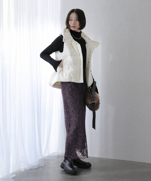 La TOTALITE（ラトータリテ）の「《WEB限定》マキシレースタイトスカート（スカート・レディース・ブラック/パープル・38/36）」の21枚目の写真