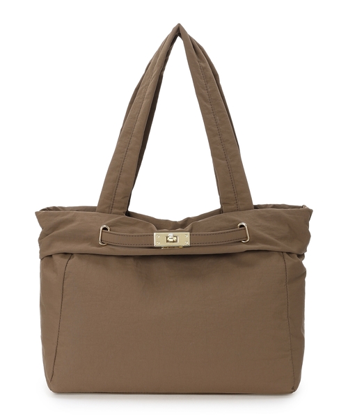 A/C DESIGN BY ALPHA CUBIC（エーシーデザインバイアルファキュービック）の「ビット2WAYバッグ【A4・ノートパソコン・タブレット収納可能・ショルダーストラップ付】（トートバッグ・レディース・ベージュ/ブラック・フリー）」の3枚目の写真