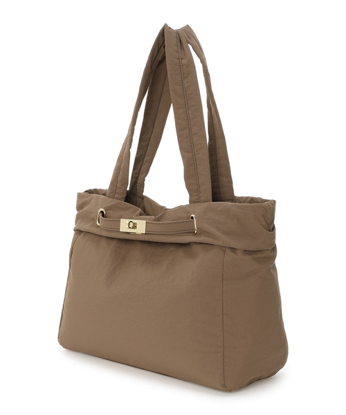 A/C DESIGN BY ALPHA CUBIC（エーシーデザインバイアルファキュービック）の「ビット2WAYバッグ【A4・ノートパソコン・タブレット収納可能・ショルダーストラップ付】（トートバッグ・レディース・ベージュ/ブラック・フリー）」の5枚目の写真