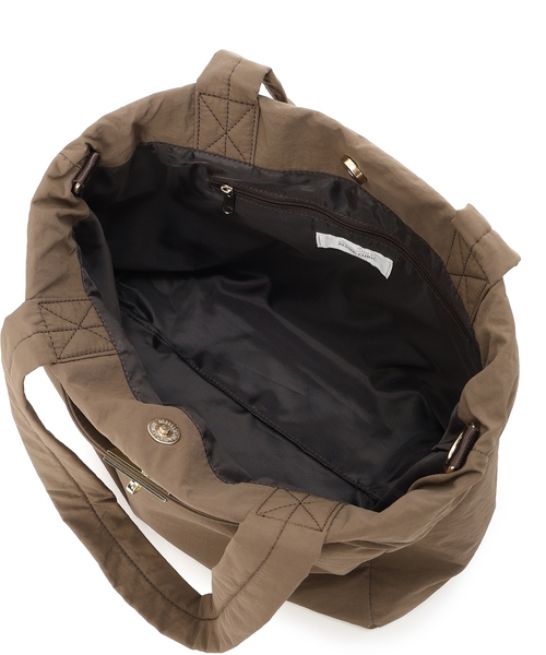 A/C DESIGN BY ALPHA CUBIC（エーシーデザインバイアルファキュービック）の「ビット2WAYバッグ【A4・ノートパソコン・タブレット収納可能・ショルダーストラップ付】（トートバッグ・レディース・ベージュ/ブラック・フリー）」の8枚目の写真