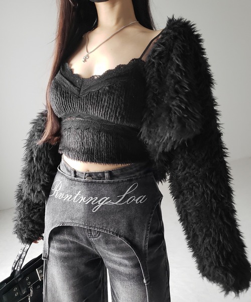 me+em select(ミームセレクト)の「【 2WAY 】レタリングロゴ刺繍ガーターヴィンテージワイドデニム / lettering logo embroidery garter vintage wide denim ※※(デニムパンツ・レディース・ブルー/ブラック・MEDIUM/SMALL/X-LARGE/LARGE)」の11枚目の写真