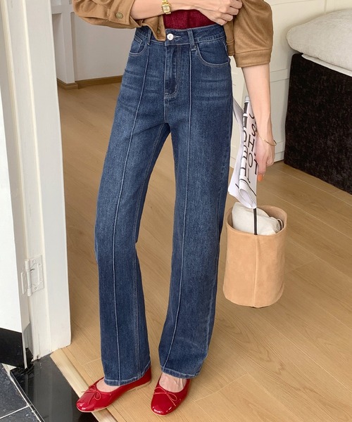 セール】【大きいサイズ有/細見えライン/美脚強調】センターシーム