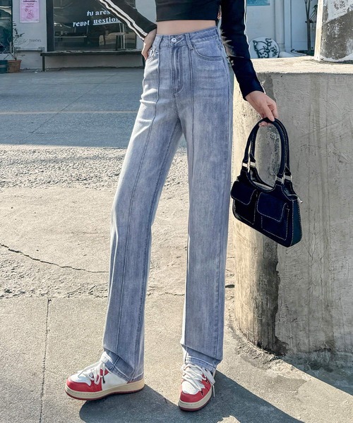 セール】【大きいサイズ有/細見えライン/美脚強調】センター