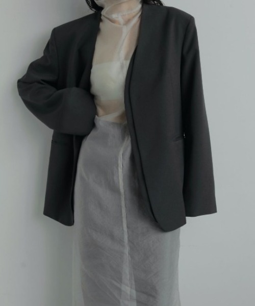 anuke Collarless Over Jacket（その他アウター）｜anuke（アンヌーク