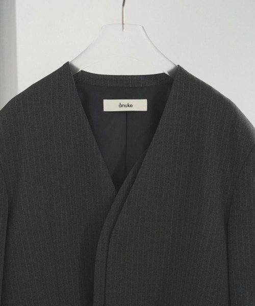 anuke(アンヌーク)の「anuke Collarless Over Jacket(その他アウター・レディース・ダークグレー/グレー・36/38)」の6枚目の写真