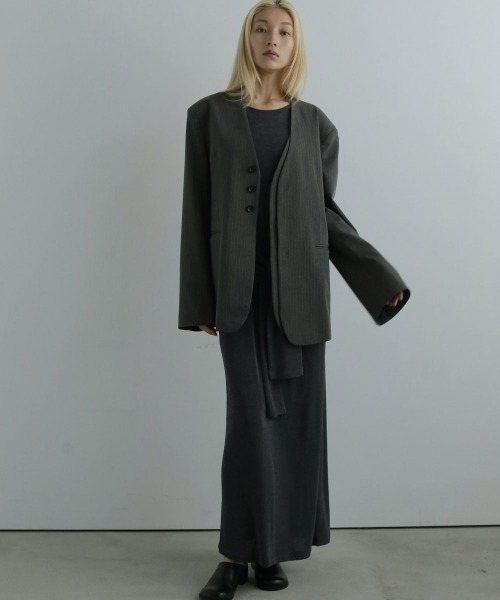 新品　anuke アンヌーク Collarless Over Jacket ànuke online store（アンヌーク） / Collarless Over