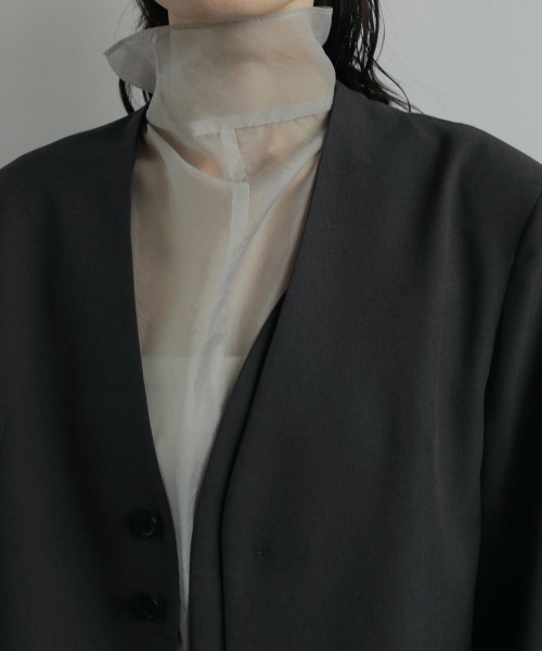 anuke(アンヌーク)の「anuke Collarless Over Jacket(その他アウター・レディース・ダークグレー/グレー・36/38)」の18枚目の写真