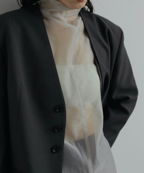 anuke(アンヌーク)の「anuke Collarless Over Jacket(その他アウター・レディース・ダークグレー/グレー・36/38)」の19枚目の写真