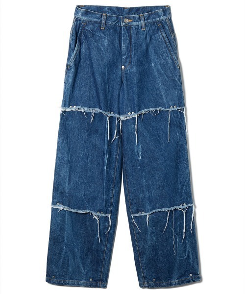 セール】dots work denim trousers（デニムパンツ）｜soduk（スドーク