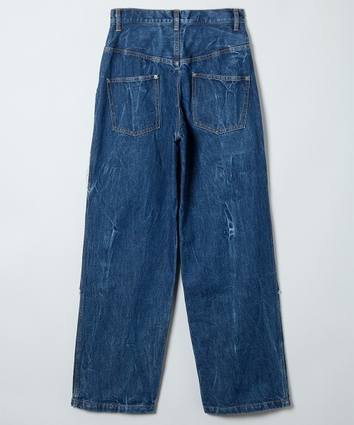 セール】dots work denim trousers（デニムパンツ）｜soduk（スドーク